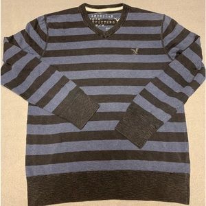 American Eagle long sleeve shirt men’s medium blue stripe cotton